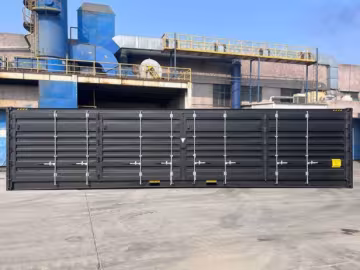 Shipping container 40FT open side with doors sideview Shipping container 40FT open side with doors sideview